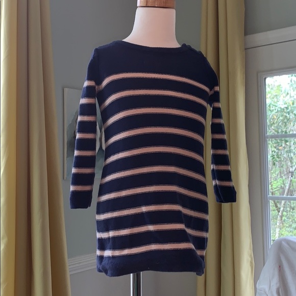 Baby Gap 2T striped sweater dress light pink/navy - Picture 1 of 1